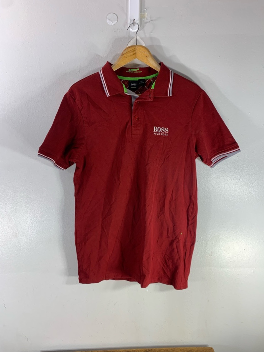 Hugo boss red polo shirt mens casual sport size medium
